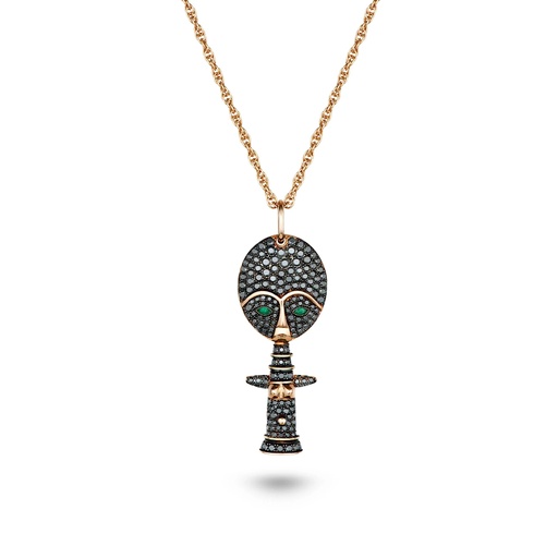 [P008BPG-AP/CH012PG55] Small Moon Goddess Necklace