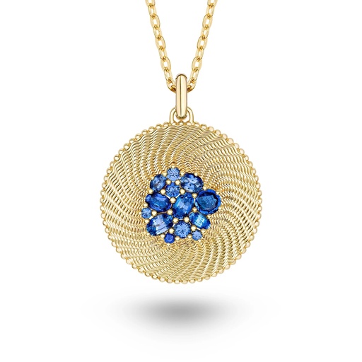 [P062BBSYG-MR-CH] Taygeta Blue Sapphire Necklace