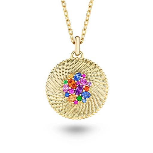 [P062AMSYG-MR/CH014YG55] Taygeta Rainbow Necklace (Light)