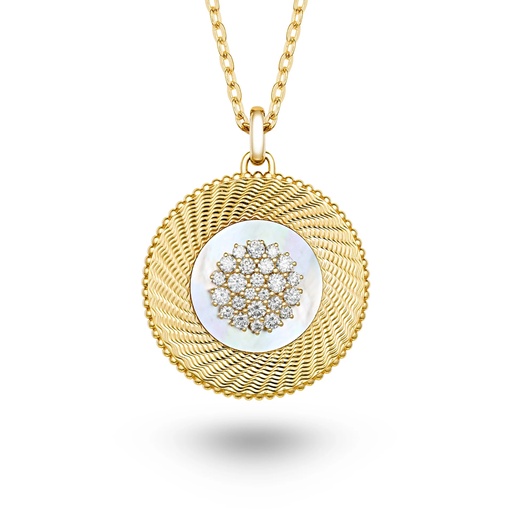 [P062CWMYG-CH-PGM010YG55] Taygeta White Pearl Necklace