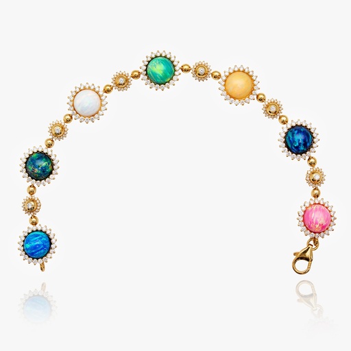 [B23919#3565] The Sunburst Fire Opal Bracelet