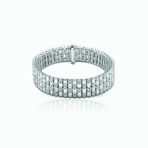 [B2059#3576] The Stacked Princess and Baguette Bracelet