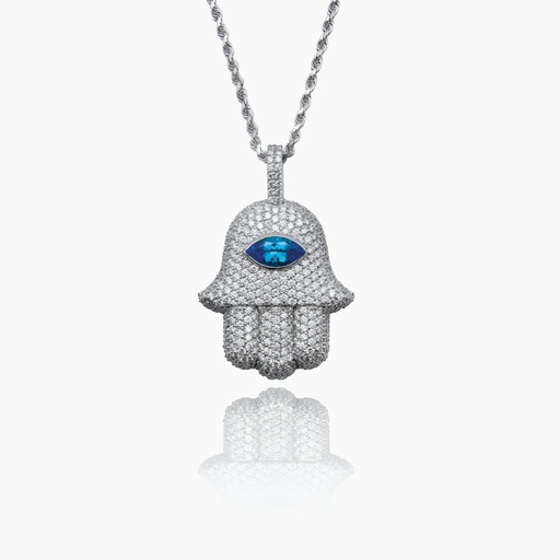[PWWT184AX] The Blue Topaz Hamsa Pendant