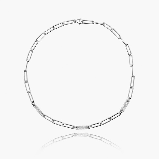 [N22616] The Classic Open Link Necklace with Diamond Accents
