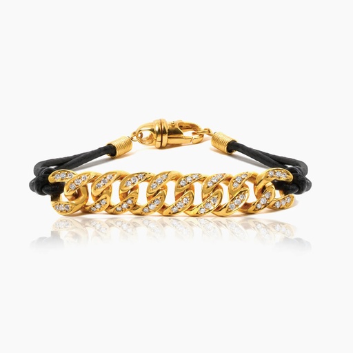 [BYW31X] The Cuban Link Leather Cord Bracelet