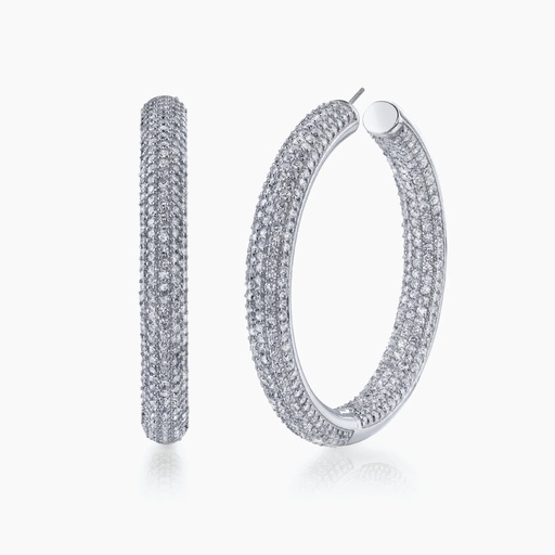 [EWW43X] The Diamond Pave Hoop Earring