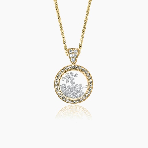 [PWW214X] The Floating Diamond Circle Pendant