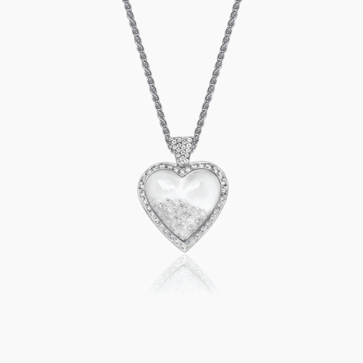 [PWW30BX] The Floating Diamond Heart Pendant