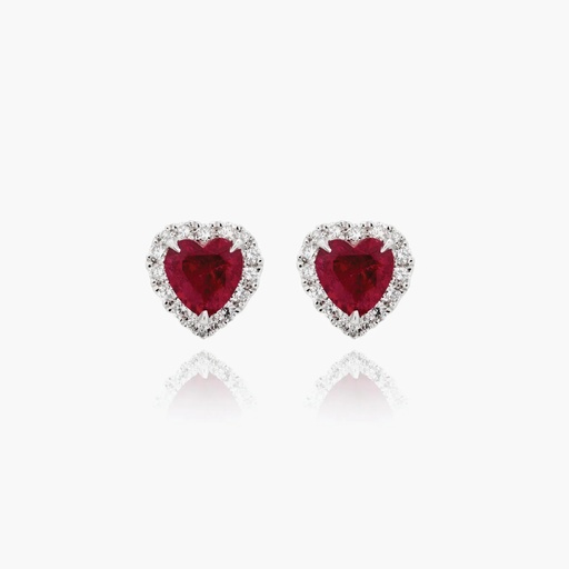 [E18838] The Heart Rubellite Earrings