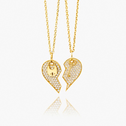 [PYW256X] The Lock and Key Heart Pendant