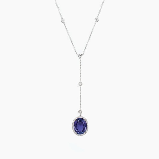 [NWT37] The Oval Cut Tanzinite Drop Necklace