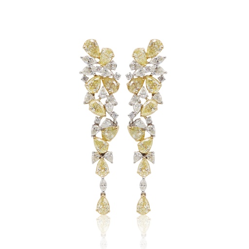 [FER-2102#3766] Fancy Yellow Diamond Drop Earrings