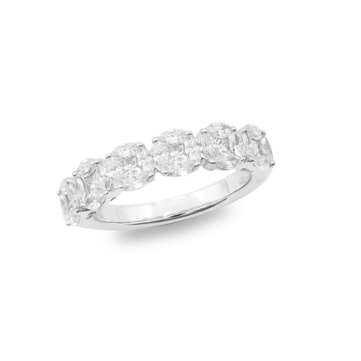 [KAR-1213#3772] White Gold Illusion Half Eternity Ring