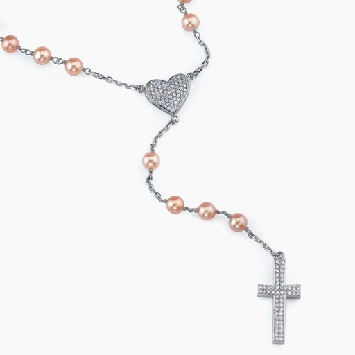 [NWW6X] The Pink Pearl Heart Rosary