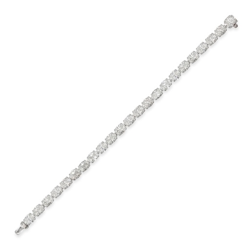 [RABR-11319#3774] White Gold Oval Diamond Tennis Bracelet