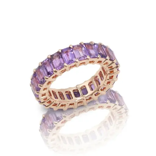 [GAR-1194.1#3781] Rose Gold Sapphire Full Eternity Ring