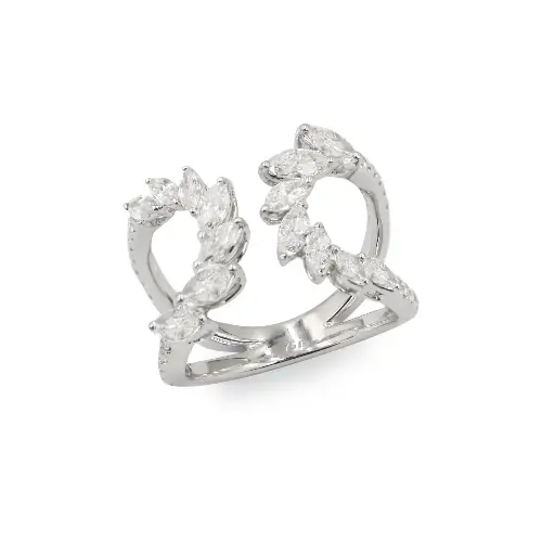 [RAR-11712#3791] White Gold Diamond Cocktail Ring