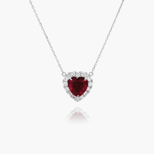 [P18838] The Rubellite Heart Pendant