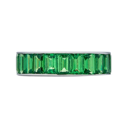 White Gold Eternity Channel Set Band - Tsavorite