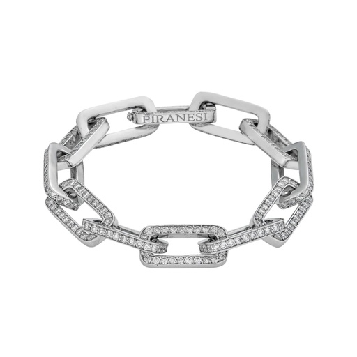 [B4296-DIA] White Gold Link Bracelet