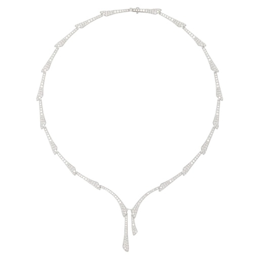 [N6100-DIA/WG] White Gold One "Y" Necklace
