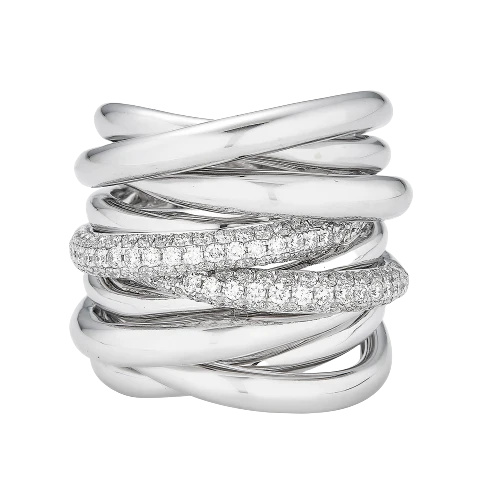 White Gold Oro Wave Ring