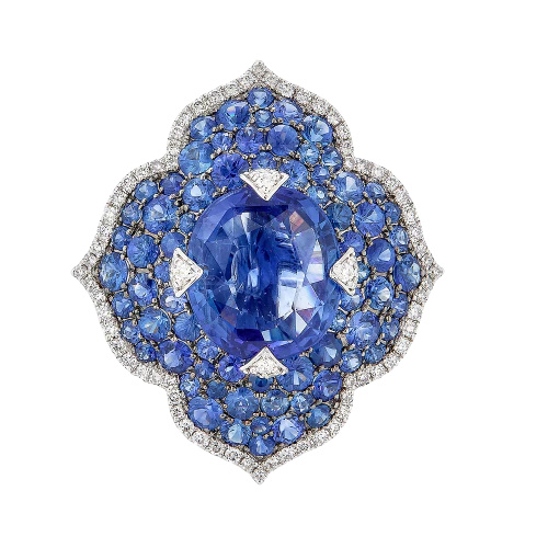 White Gold Pasha Ring - Blue Sapphire