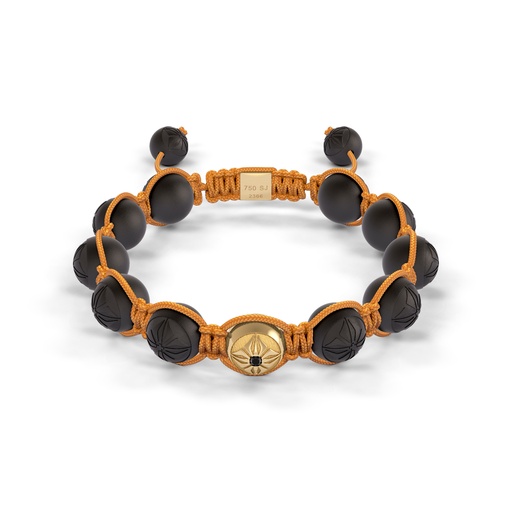 [D227106] Shamballa Jewels Yellow Gold Diamond 10mm Braided Bead Bracelet