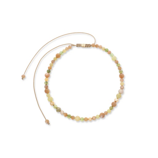 [D224422] Yellow Gold Diamond & Mixed Semi Precious Coker Necklace