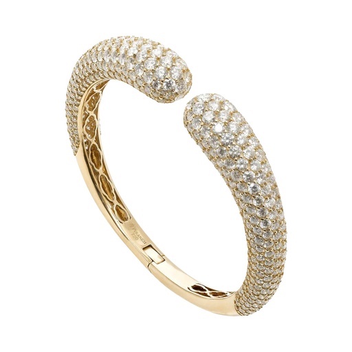 [B2999-DIA/YG] Yellow Gold Dome Bangle