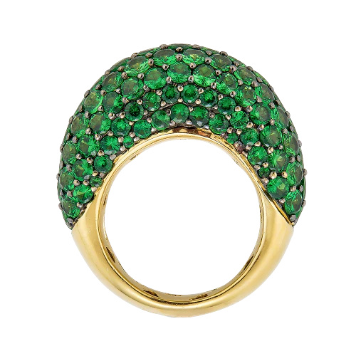 Yellow Gold Dome Ring - Tsavorite