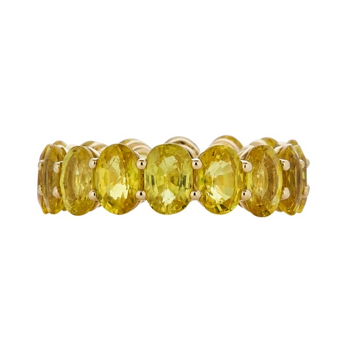 Yellow Gold Eternity Oval Band - Yellow Sapphire