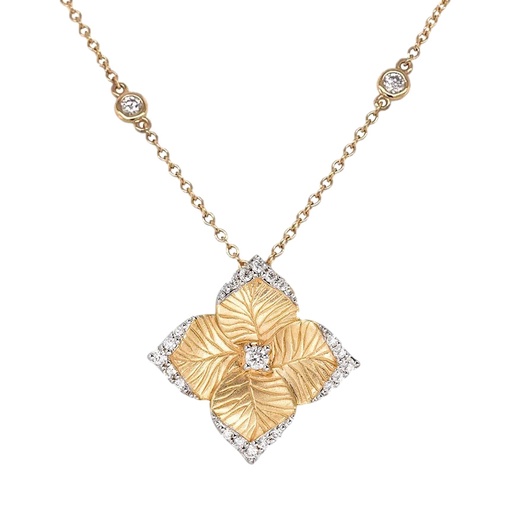 [P1469-YG] Yellow Gold Oro Fiore Large Flower Necklace