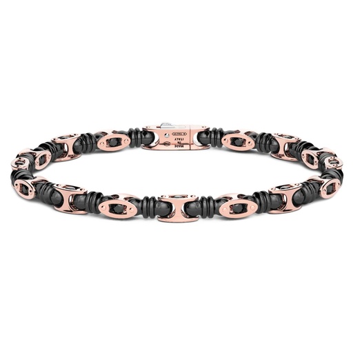 [KB050R-N] Zancan Bracelet In 18Kt Ceramic Gold And Black Diamonds