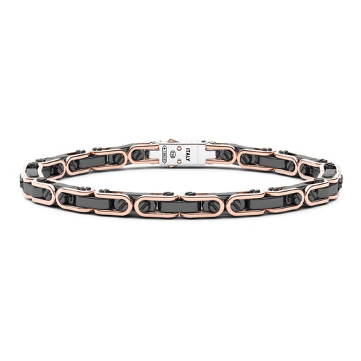 [KB038R-N] Zancan Bracelet In 18Kt Gold And Black Ceramic