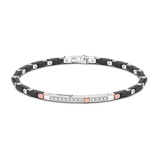 [KB043B-N] Zancan Bracelet In 18Kt Gold And Black Ceramic