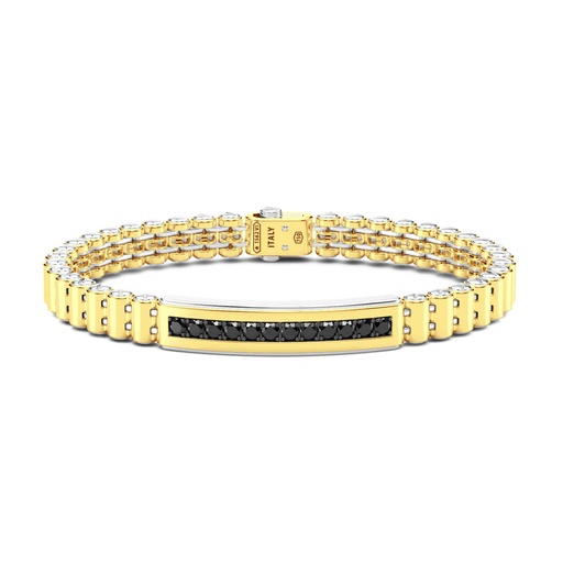 [EB723] Zancan Bracelet In 18Kt Gold And Black Diamonds