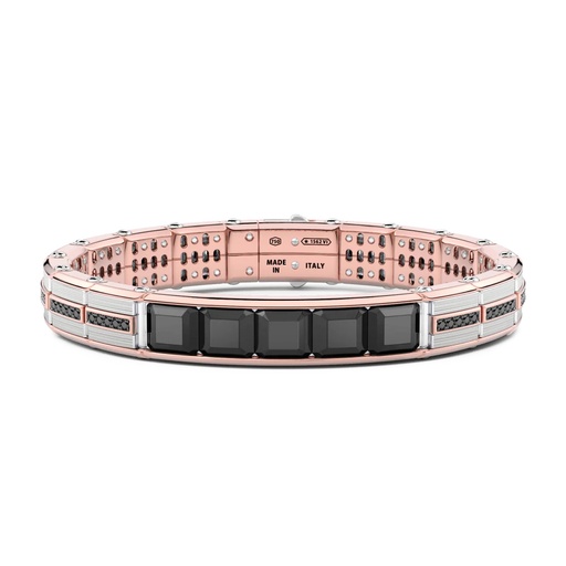 [EB970] Zancan Bracelet In 18Kt Gold With Black Diamonds