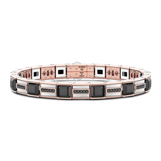 [UB075] Zancan Bracelet In 18Kt Gold With Black Diamonds