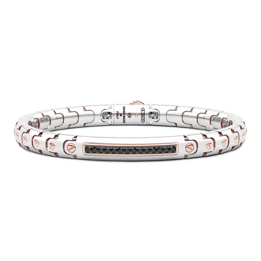 [EB739BR] Zancan Bracelet In 18Kt Gold With Black Diamonds