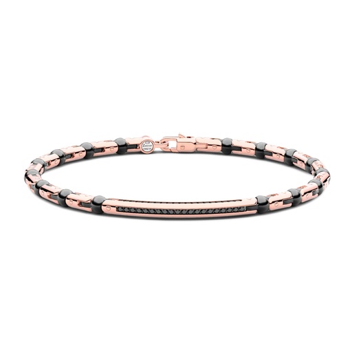 [KB048R-N] Zancan Bracelet In 18Kt Gold, Ceramic And Diamonds