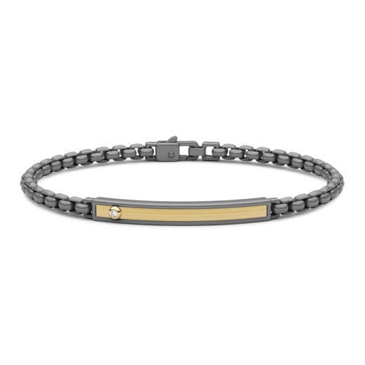 [ETB210] Zancan Bracelet In Titanium And 18Kt Gold With Diamond