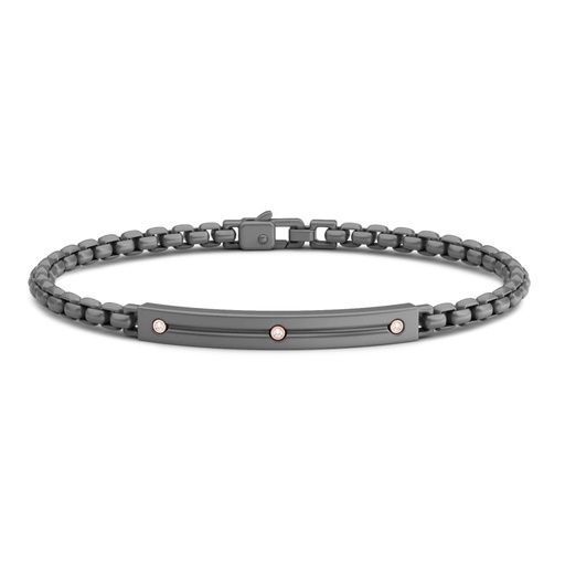 [ETB209-R] Zancan Bracelet In Titanium And 18Kt Gold With Diamonds