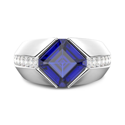 [EA385] Zancan Chevalier Ring In 18Kt Gold And Blue Sapphire
