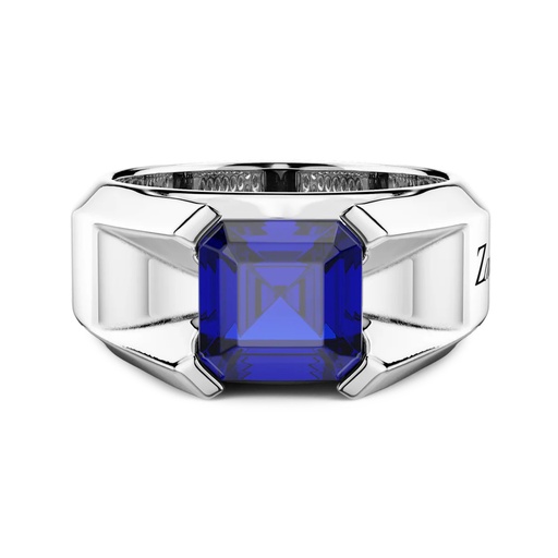 [EA389] Zancan Chevalier Ring In 18Kt Gold And Blue Sapphire