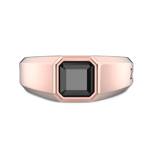 [UA022R] Zancan Chevalier Ring In 18Kt Gold With Black Diamond