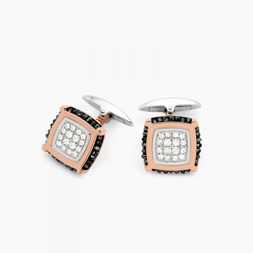 [EPO121RB] Zancan Gold And Diamond Cufflinks