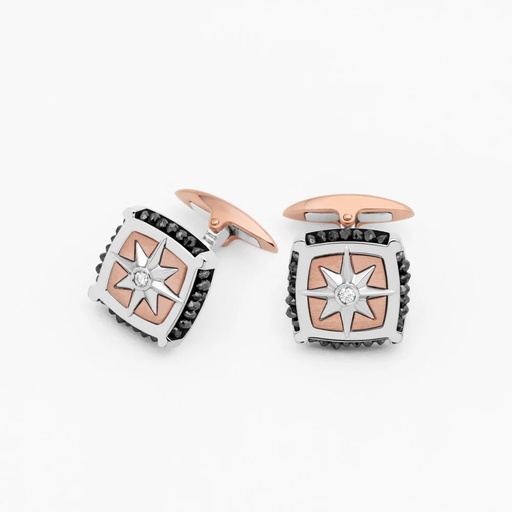 [EPO119BR] Zancan Gold And Diamond Cufflinks