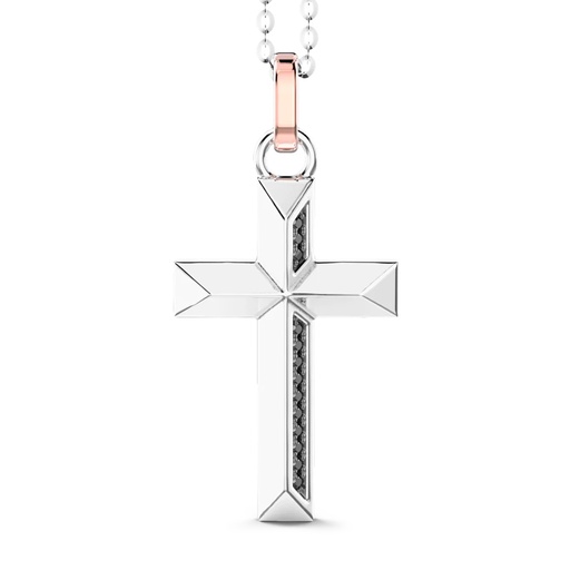 [EC595] Zancan Gold Necklace With Cross Pendant And Diamonds