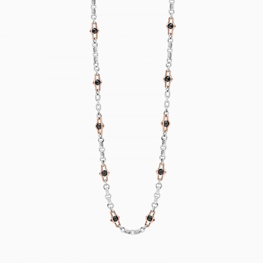 [EC236] Zancan Mens White Gold Necklace With Diamonds